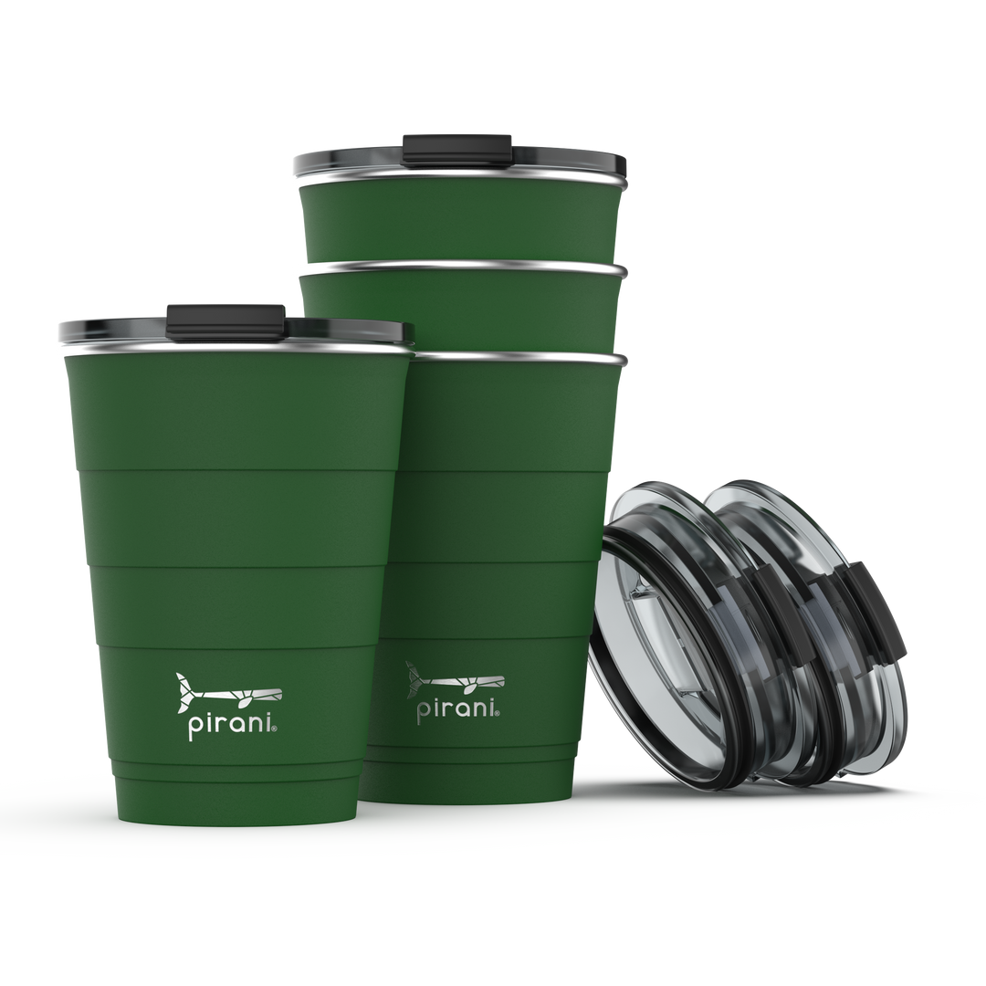 16oz Insulated Stackable Tumbler  - 14 Pack - The Ultimate Beer Pong Set - Forever Green#color_forever-green