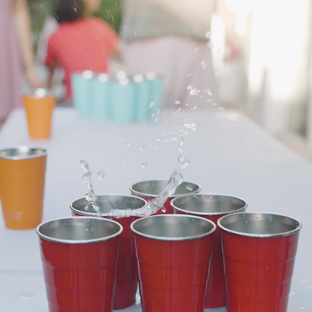 16oz Insulated Stackable Tumbler  - 14 Pack - The Ultimate Beer Pong Set - Party Red#color_party-red